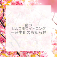 歯のセルフホワイトニング施術の一時中止のお知らせ
